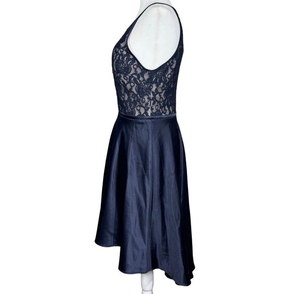 My Michelle Womens Dress Size 15 Navy Lace Formal Fit & Flare Style Polyester - Picture 3 of 8